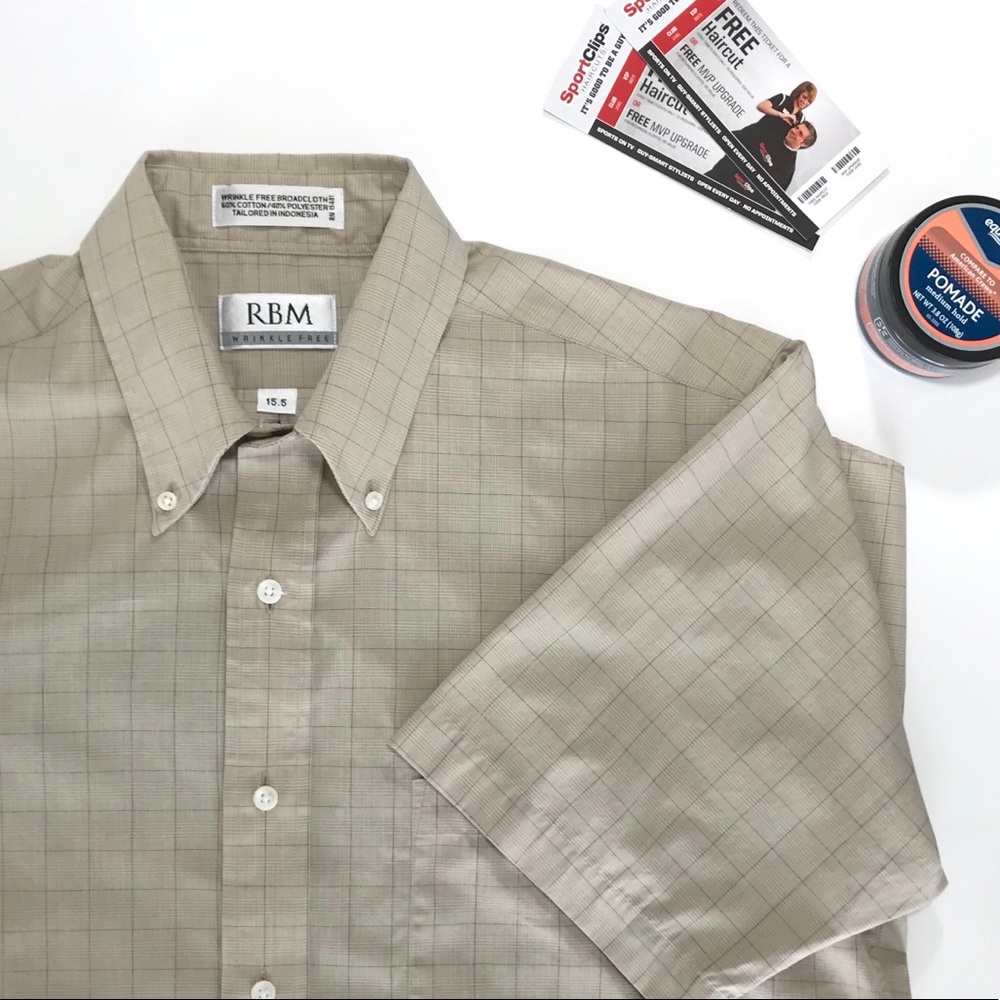 Tan Button Down by RBM